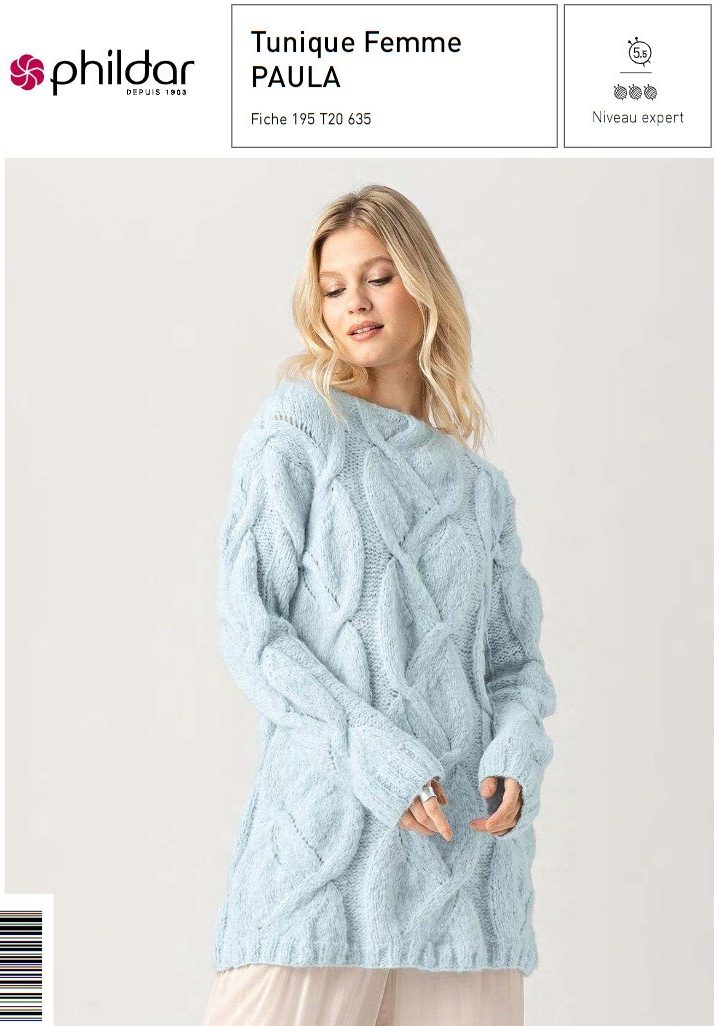 Tunique Femme Phildar - Taille XL - Modèle E17 - Neuf Sans étiquettes