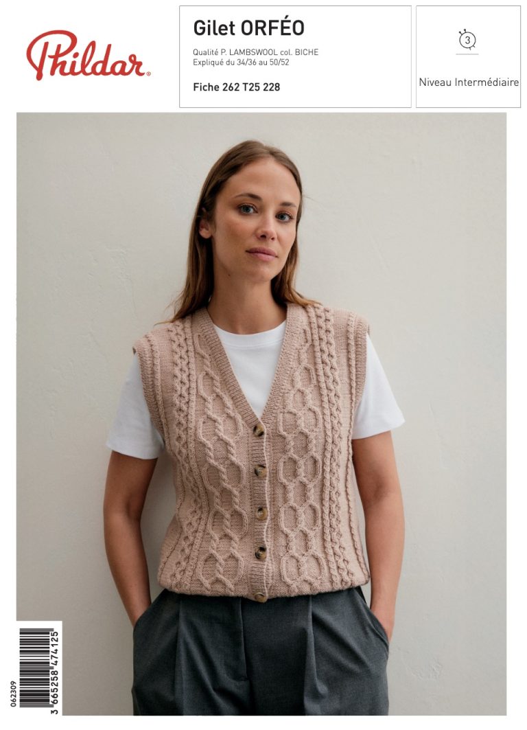 Patron Gilet Orféo - Phildar - Boutique du Bricolage