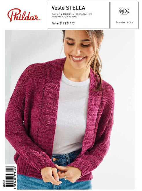 Veste Matelassée Phildar Taille 36 Noir - Occasion Très Bon État En Coton