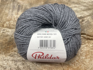 Laine Phil Mérinos 3.5 Gris Chiné Moyen - Boutique du Bricolage