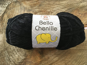 Laine Bella Chenille Noir - Boutique du Bricolage